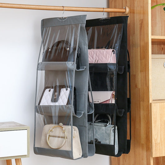 For Wardrobe Closet Transparent Storage Bag Hanging Handbag Organizer Door  with Hanger Pouch Wall Clear Sundry Shoe Bag